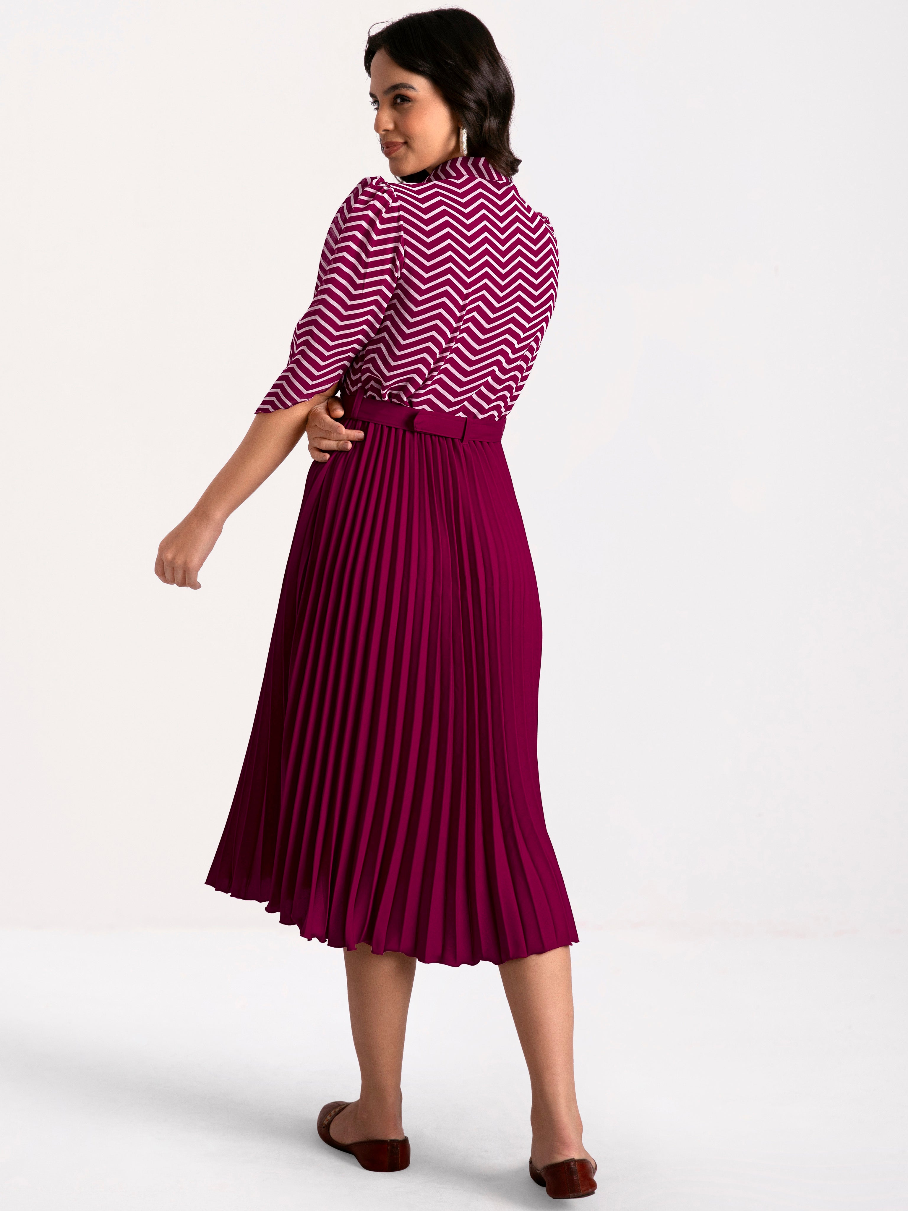 a-line fit and flare purple  dress