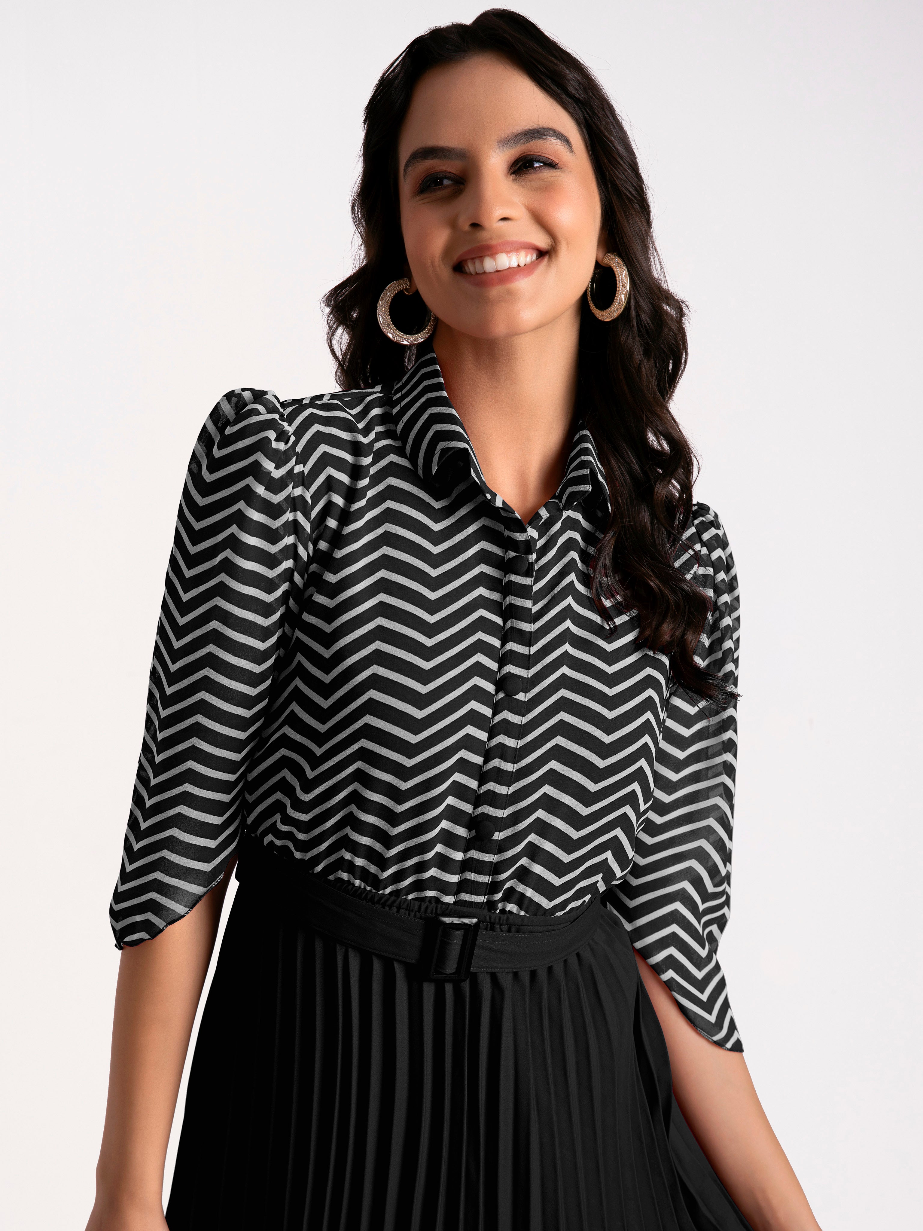 a-line fit and flare black dress