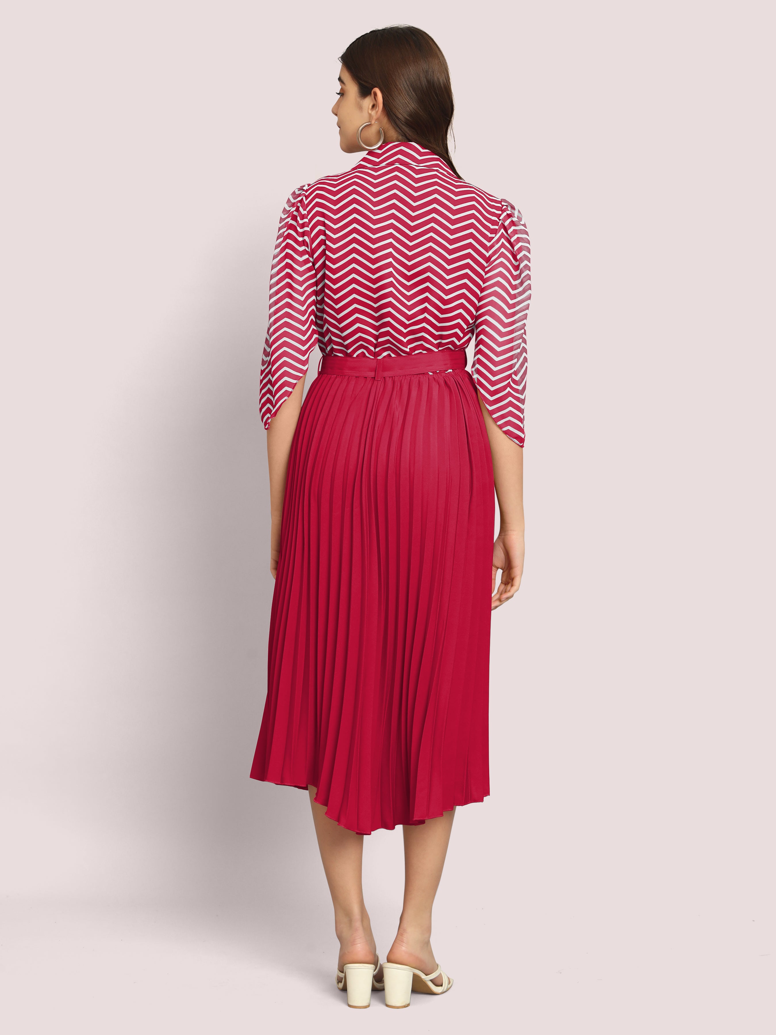 a-line fit and flare pink dress